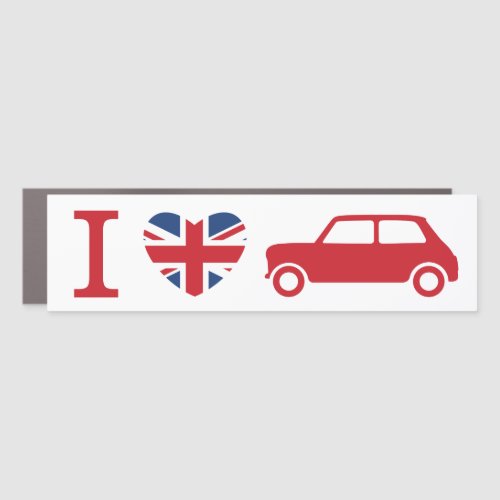 I love Mini Coopers Bumper Sticker _ Red Car Magnet