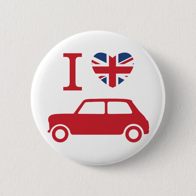 I love Mini Coopers - Red Button (Front)