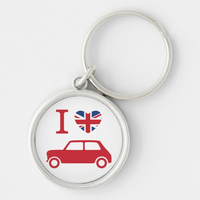 I love Mini Coopers - Red Keychain (Front)