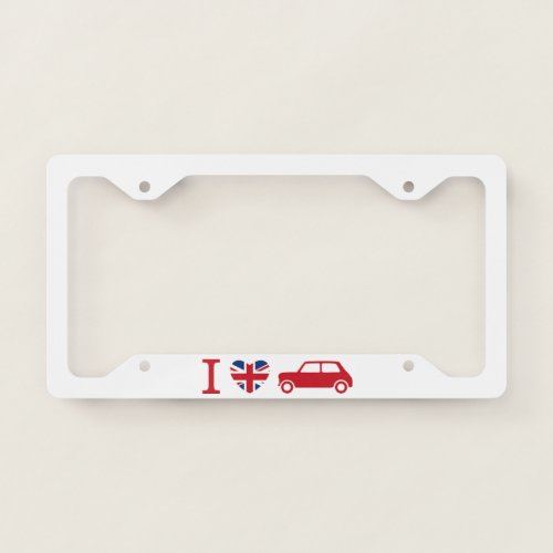 I love Mini Coopers _ Red License Plate Frame