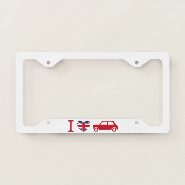 I love Mini Coopers - Red License Plate Frame (Front)