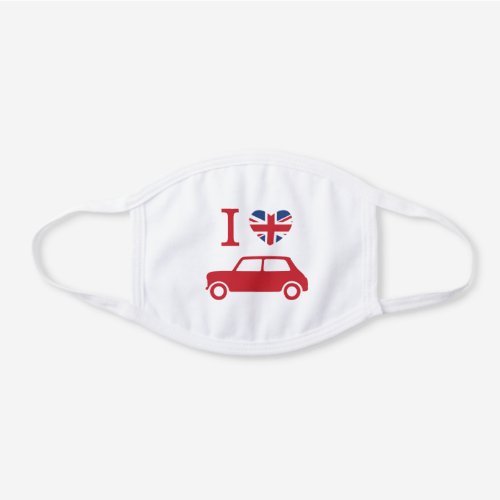 I love Mini Coopers _ Red White Cotton Face Mask