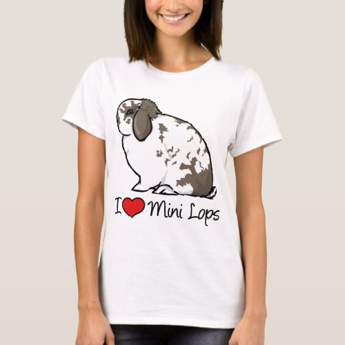 I Love Mini Lop Rabbits T_Shirt