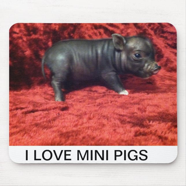 I love Mini pigs mouse pad (Front)