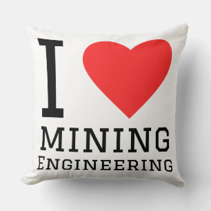 I love mining engineering  throw pillow