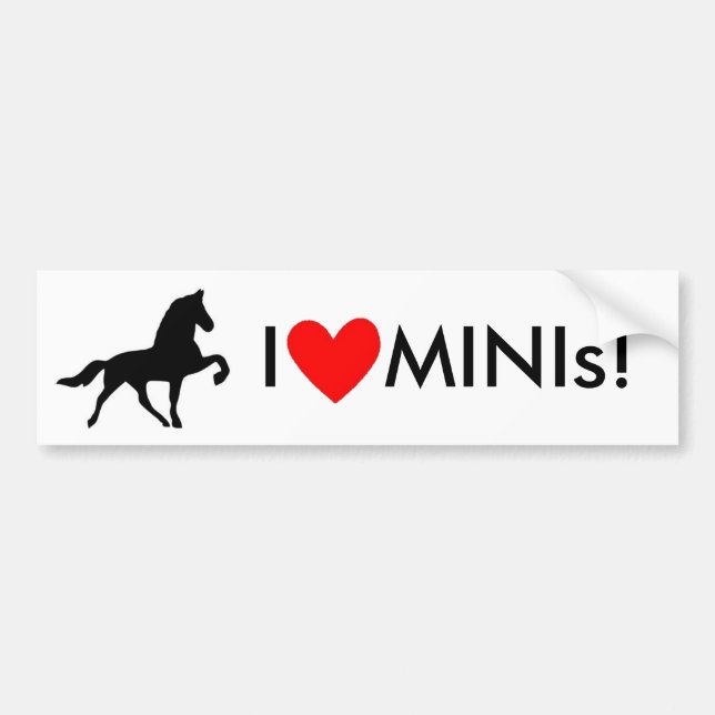 I Love MINIs! Bumper Sticker (Front)