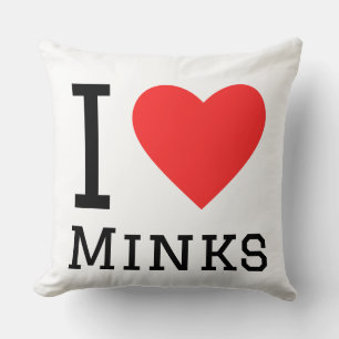 I love minks throw pillow