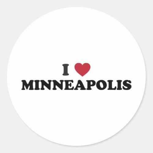 I Love Minneapolis Minnesota Classic Round Sticker