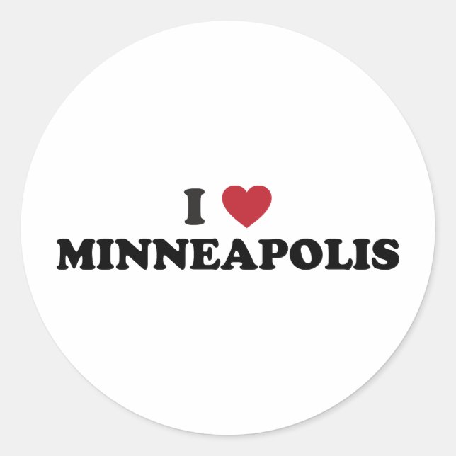 I Love Minneapolis Minnesota Classic Round Sticker (Front)