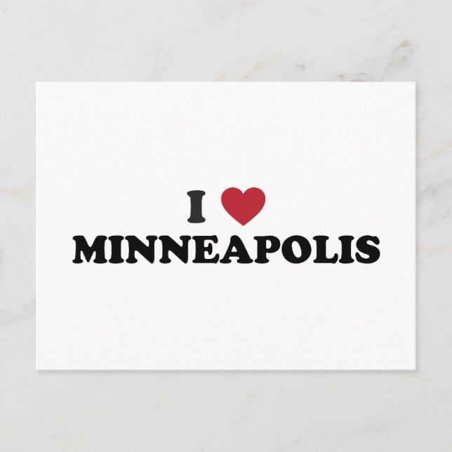 I Love Minneapolis Minnesota Postcard (Front)