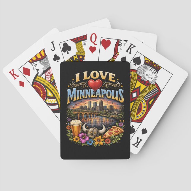 I Love Minneapolis Poker Cards (Back)