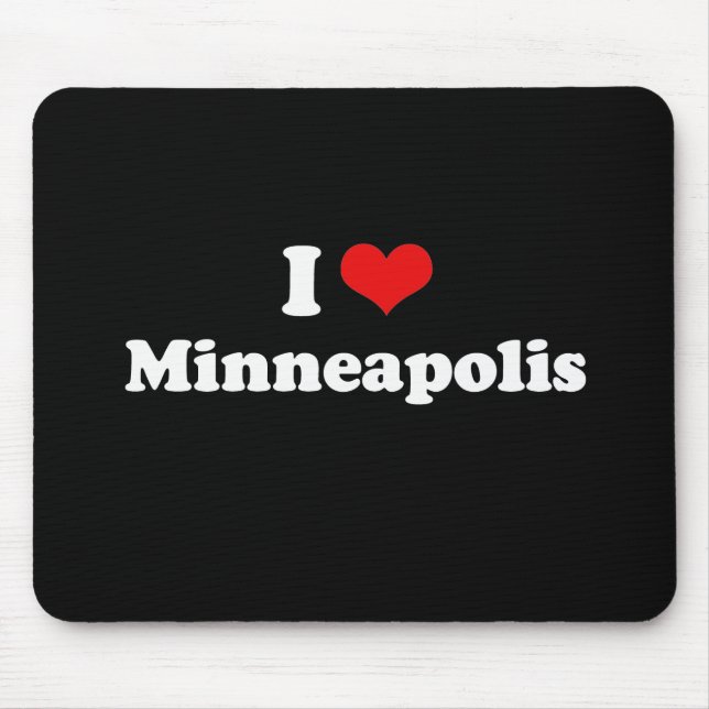 I Love Minneapolis Tshirt White Tshirt Mouse Pad (Front)