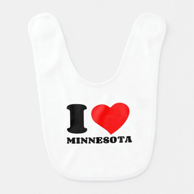 I LOVE MINNESOTA BABY BIB (Front)
