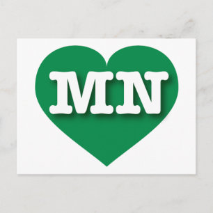 I love Minnesota - MN green heart Postcard