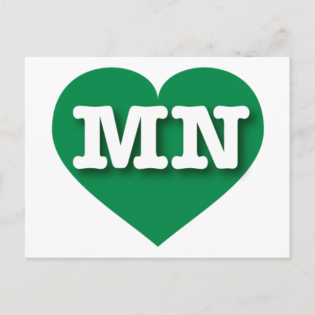 I love Minnesota - MN green heart Postcard (Front)