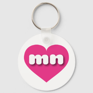 I love Minnesota - mn hot pink heart Keychain