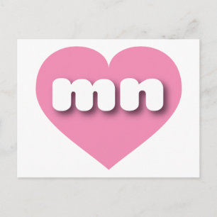 I love Minnesota - mn hot pink heart Postcard