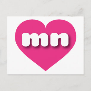 I love Minnesota - mn hot pink heart Postcard