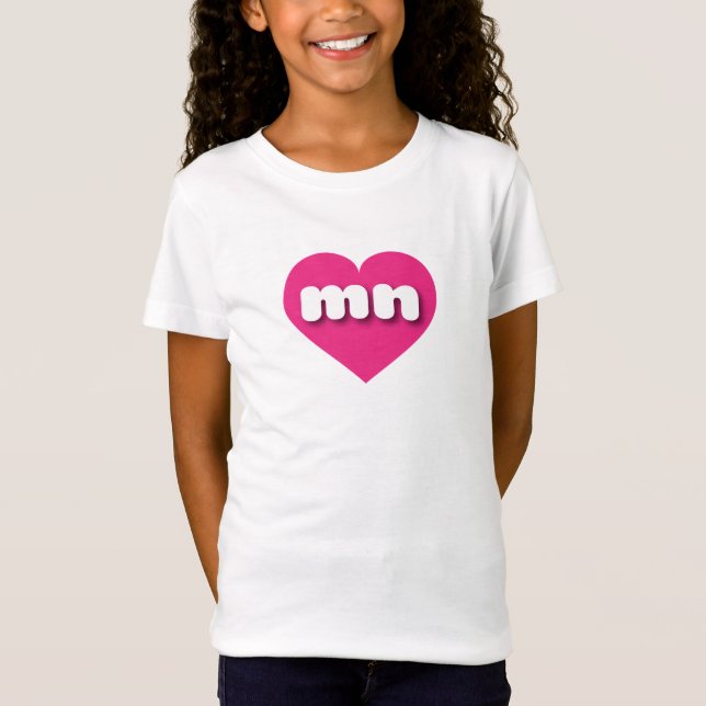 I love Minnesota - mn hot pink heart T-Shirt (Front)