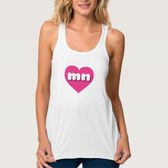 I love Minnesota - mn hot pink heart Tank Top (Front)