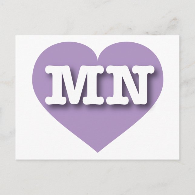 I love Minnesota - MN lavender heart Postcard (Front)