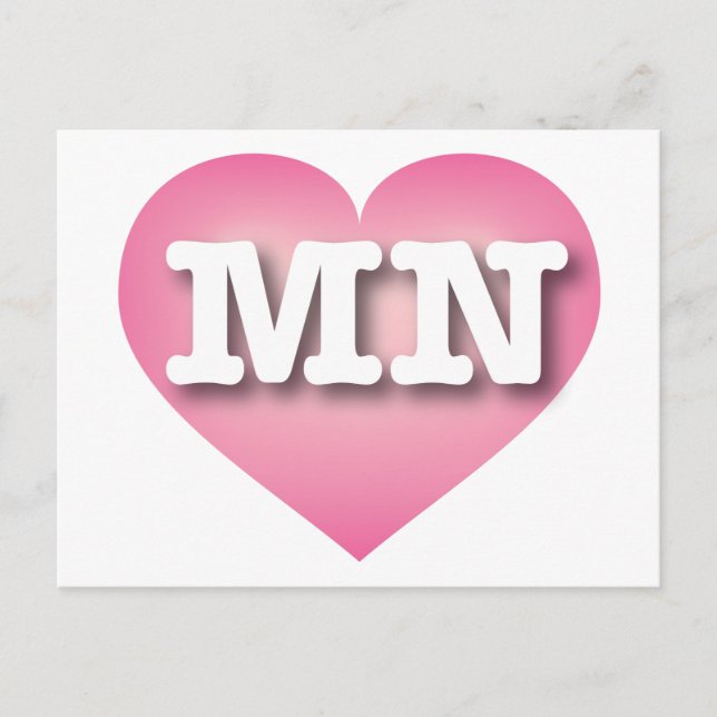 I love Minnesota - MN pink fade heart Postcard (Front)