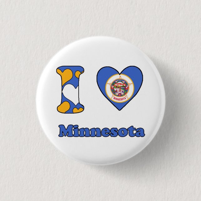 I love Minnesota Pinback Button (Front)