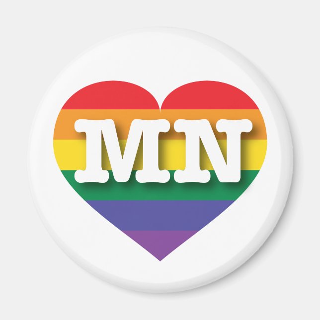I Love Minnesota Rainbow Heart Magnet (Front)