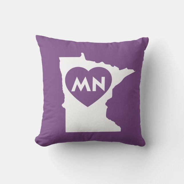 I Love Minnesota State Throw Pillow 16" x 16" (Front)