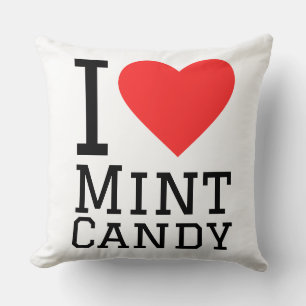 I love mint candy throw pillow