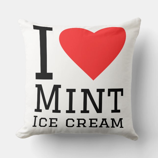 I love mint ice cream throw pillow (Front)