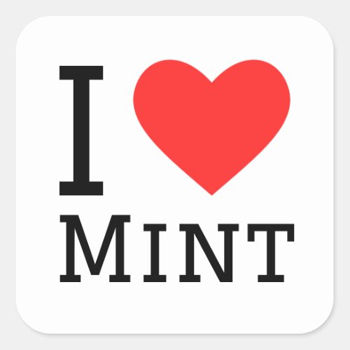 I love mint square sticker