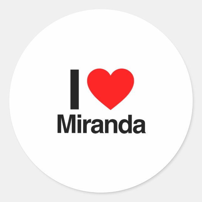 i love miranda classic round sticker (Front)