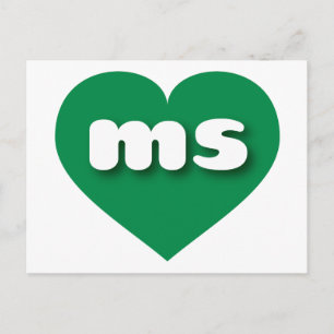 I love Mississippi - ms green heart Postcard