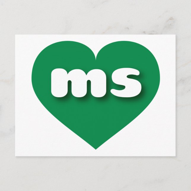 I love Mississippi - ms green heart Postcard (Front)