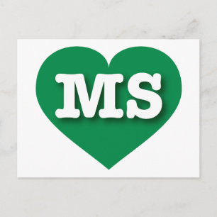 I love Mississippi - MS green heart Postcard