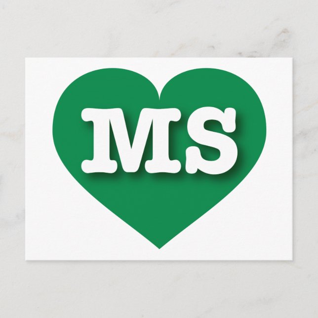 I love Mississippi - MS green heart Postcard (Front)