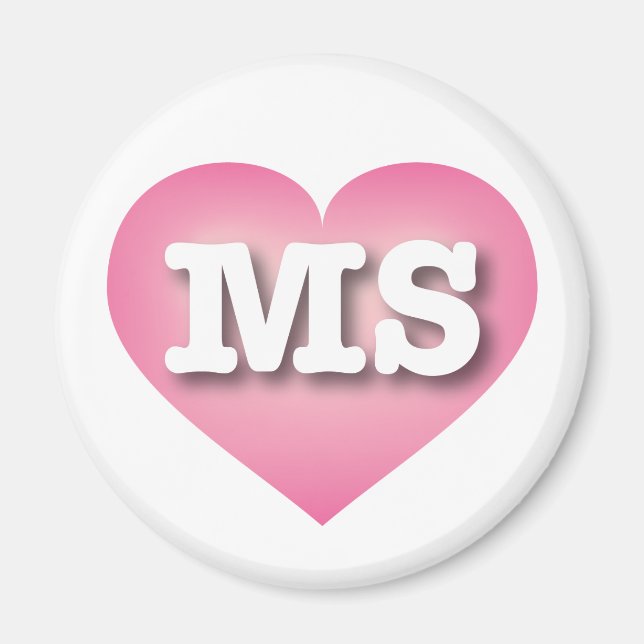I love Mississippi - MS hot pink heart Magnet (Front)