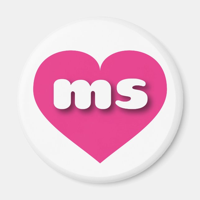 I love Mississippi - ms hot pink heart Magnet (Front)