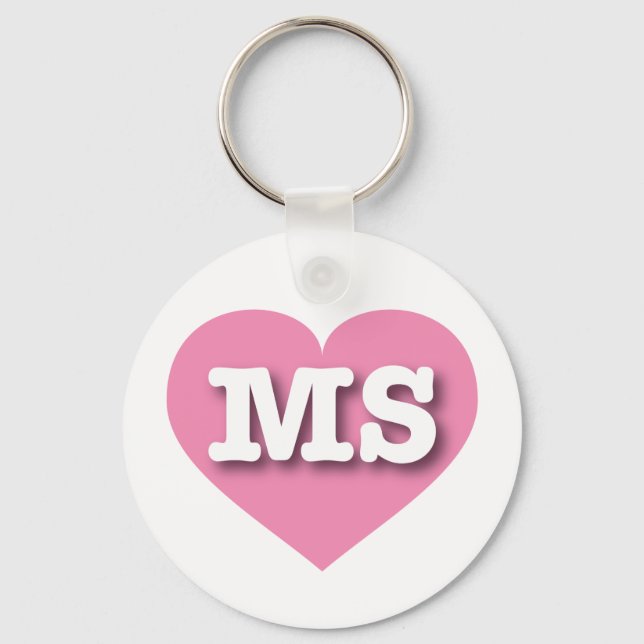 I love Mississippi - MS pink heart Keychain (Front)