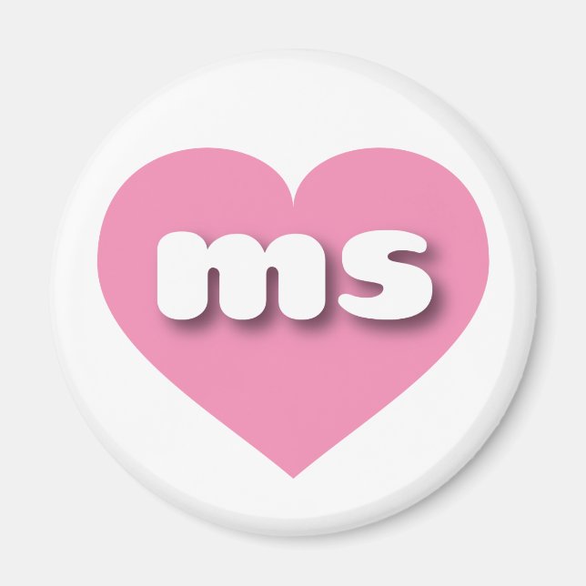 I love Mississippi - ms pink heart Magnet (Front)
