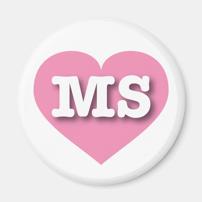 I love Mississippi - MS pink heart Magnet (Front)