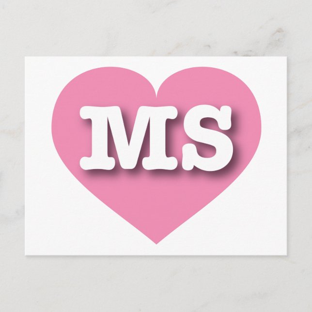 I love Mississippi - MS pink heart Postcard (Front)