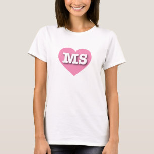 I love Mississippi - MS pink heart T-Shirt