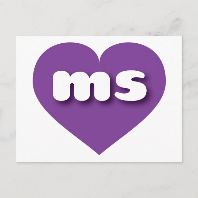I love Mississippi - ms purple heart Postcard (Front)