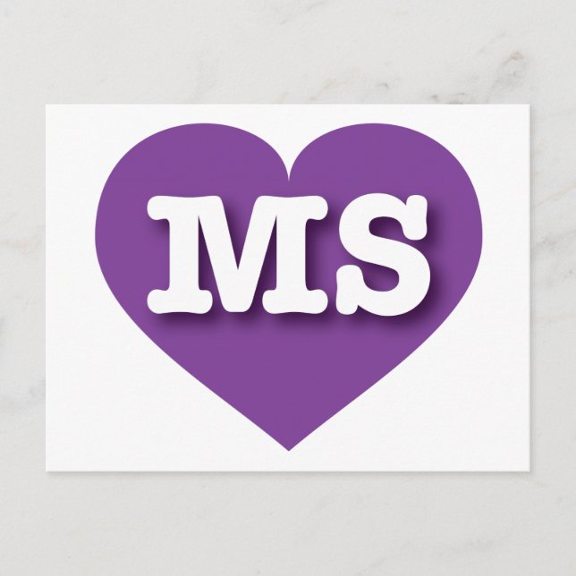 I love Mississippi - MS purple heart Postcard (Front)