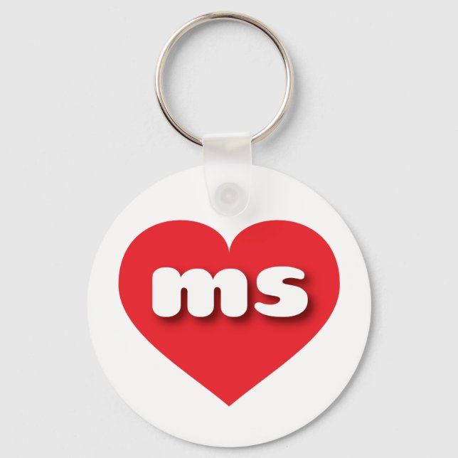 I love Mississippi - ms red heart Keychain (Front)