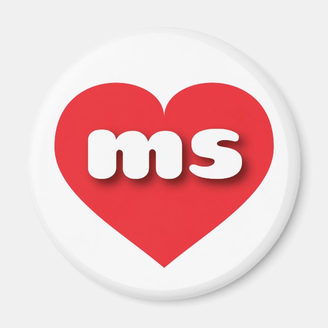 I love Mississippi - ms red heart Magnet (Front)
