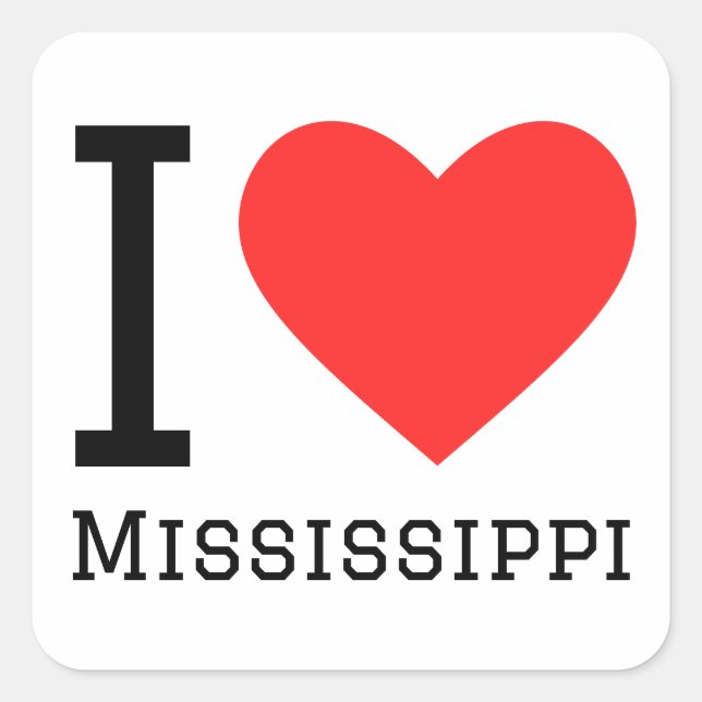 I love Mississippi  Square Sticker (Front)