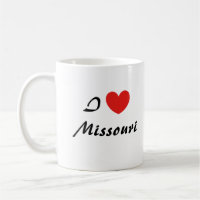 I Love Missouri Heart Typography Coffee Mug